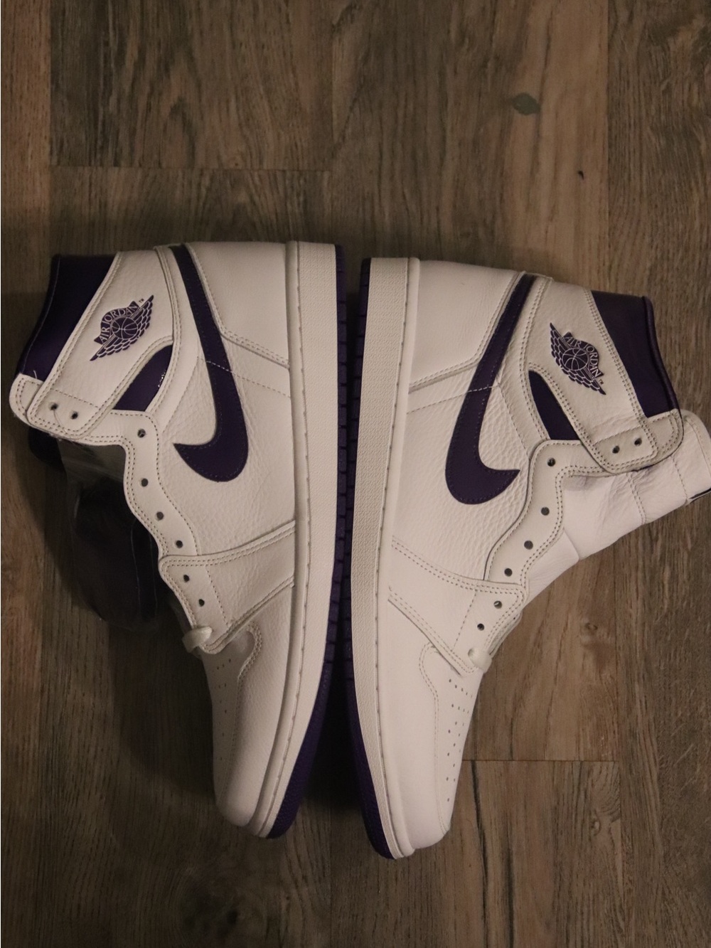 Nike White & Purple High-Top Sneakers